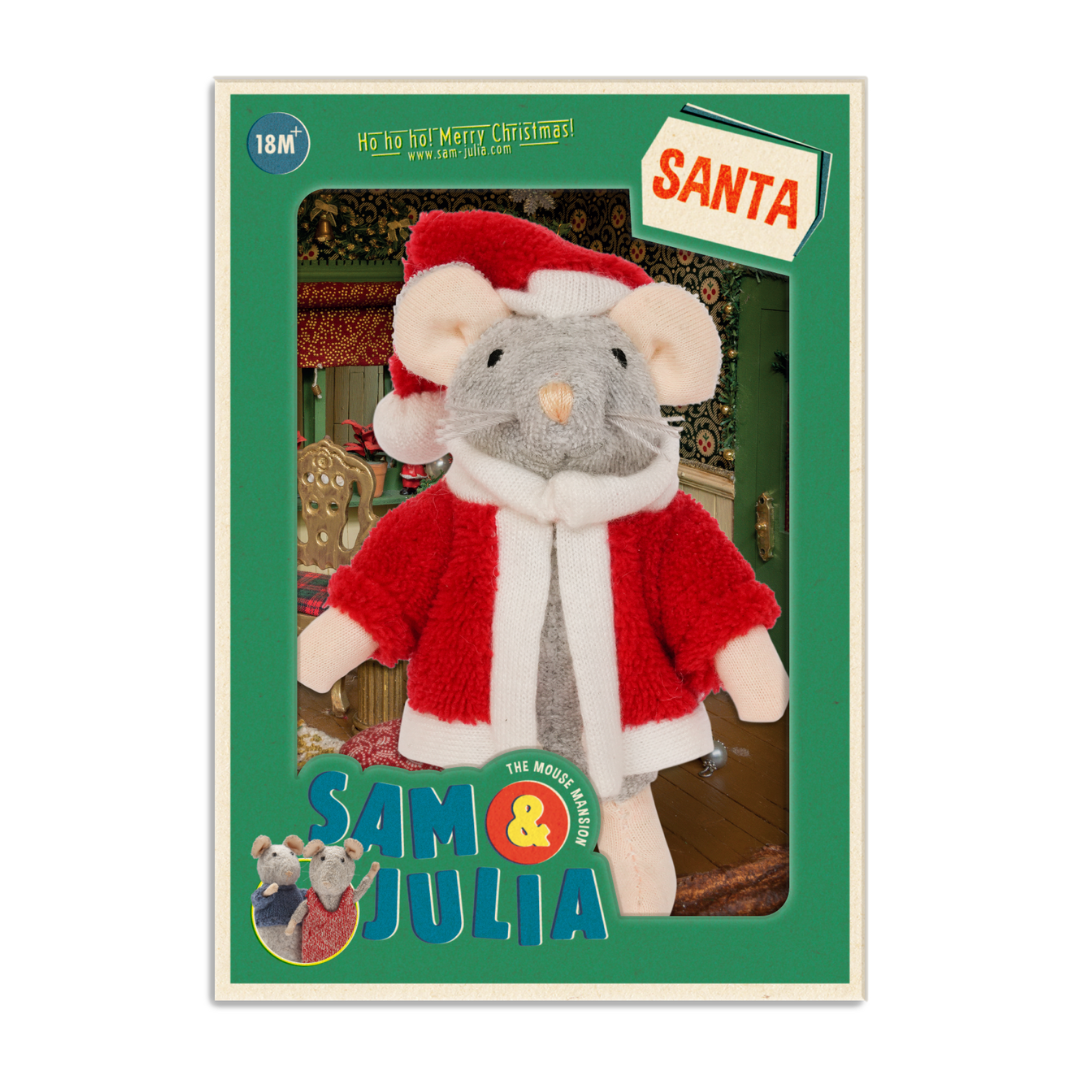 Kuscheltier Maus der Weihnachtsmann